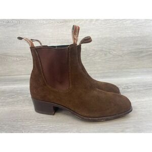 R.M. Williams Women's Boots Suede 6 Western Pull-On Riding Chelsea Shoes